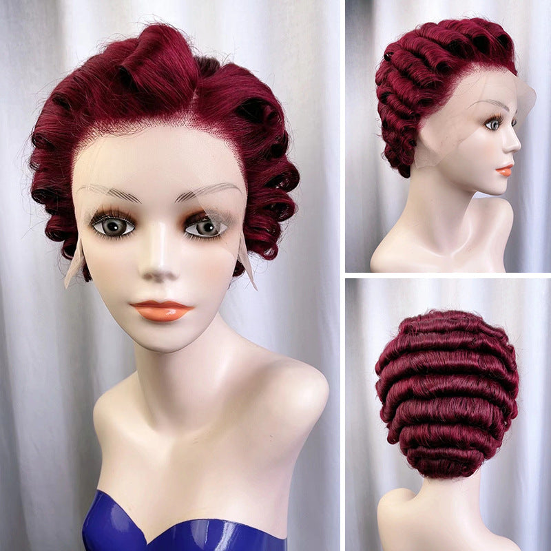 99J Finger Waves Short Hair Pixie Cuts Wig