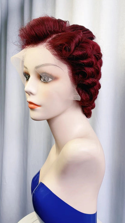 99J Finger Waves Short Hair Pixie Cuts Wig