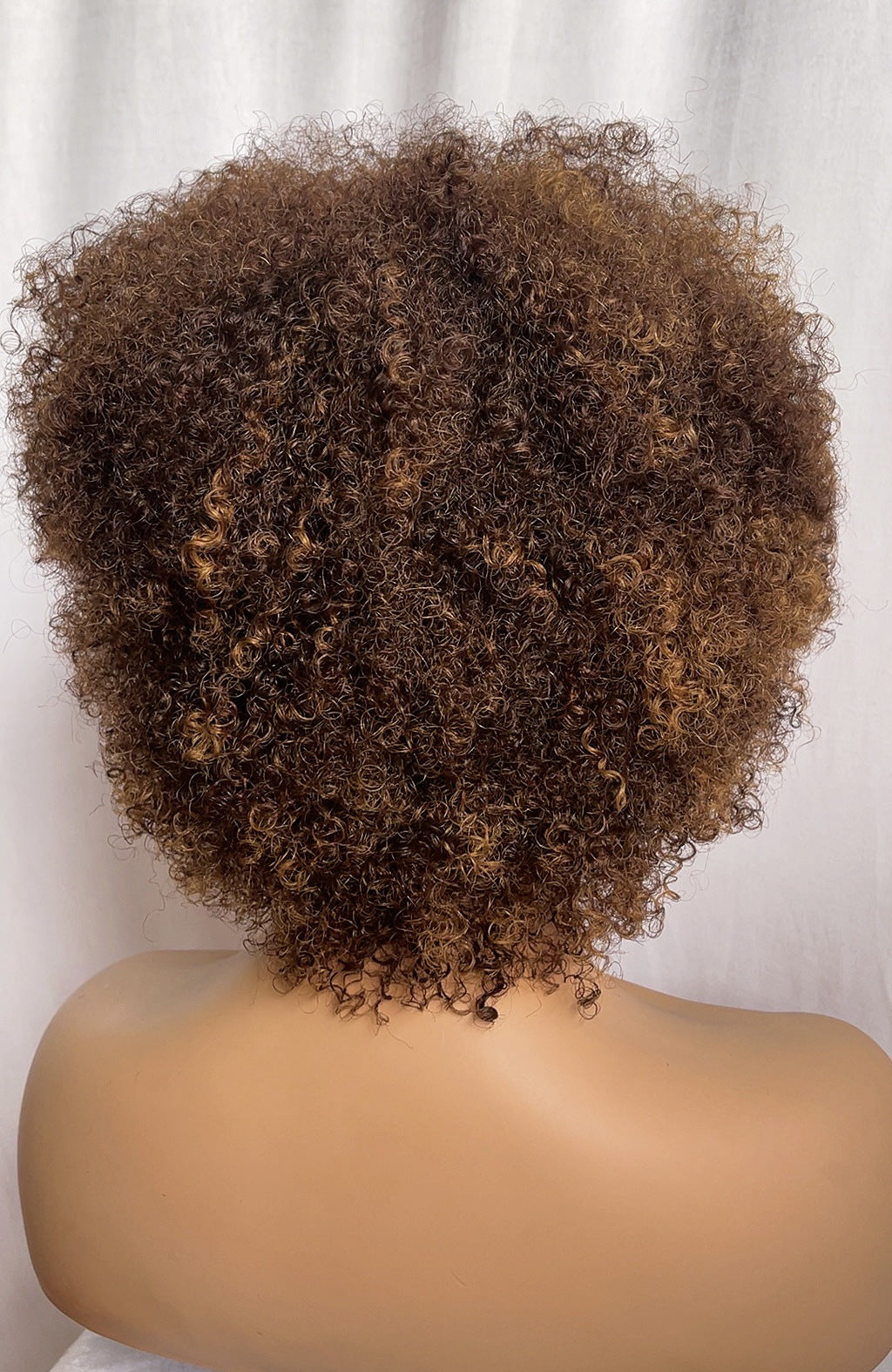 Pixie Cut Curly Wig Human Hair Highlight Wigs With Bangs