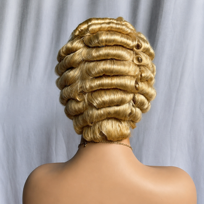 Blonde Finger Waves Short Hair Pixie Cuts Wig 613#