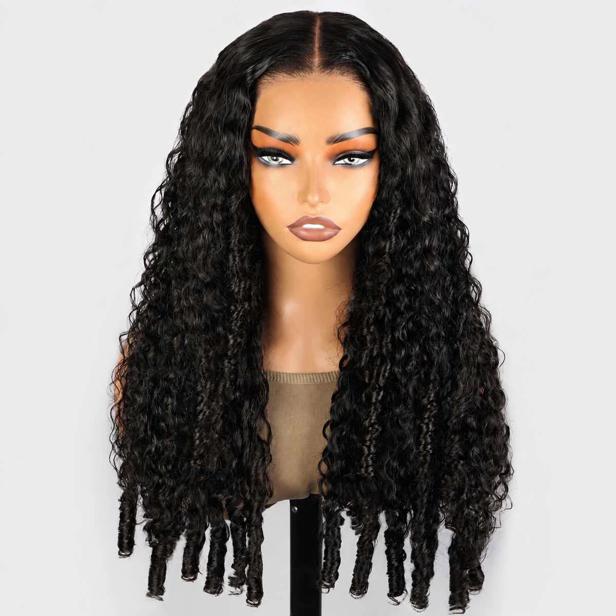 5x5 Glueless Burmese Curly Wig Human Hair Wig Wear And Go