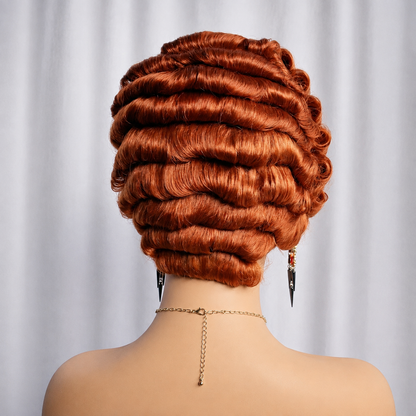 Ginger Finger Waves Short Hair Pixie Cuts Wig 350#