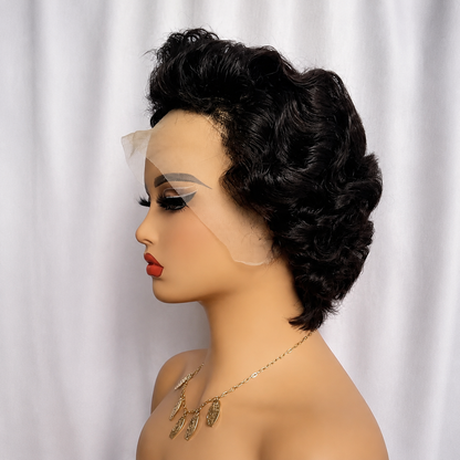 Ombre Pixie Cut Wig Human Hair Short 13×4 Lace Frontal Wig 6 Inch