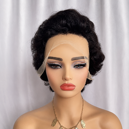 Ombre Pixie Cut Wig Human Hair Short 13×4 Lace Frontal Wig 6 Inch