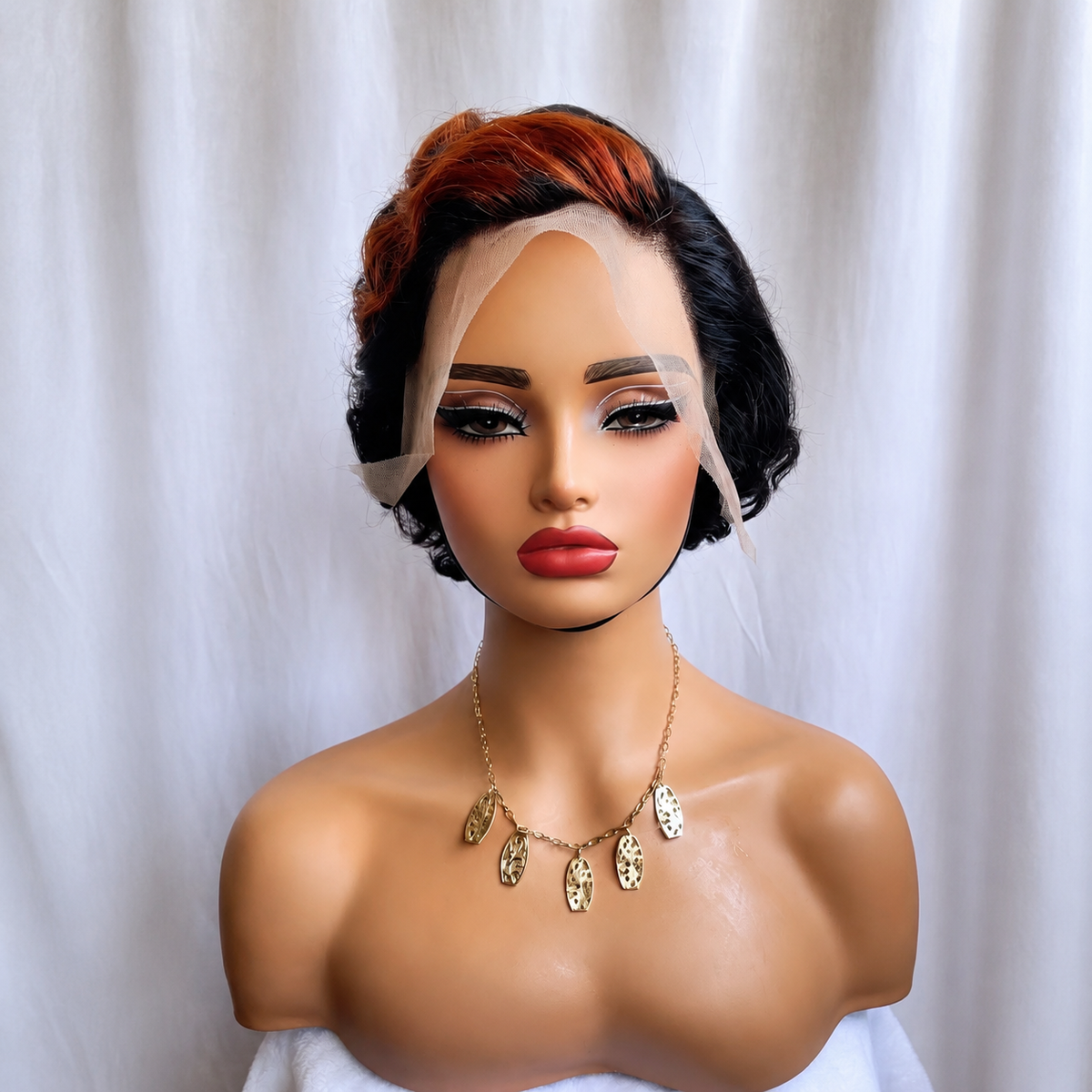 Ombre Pixie Cut Wig Human Hair Short 13×4 Lace Frontal Wig 6 Inch