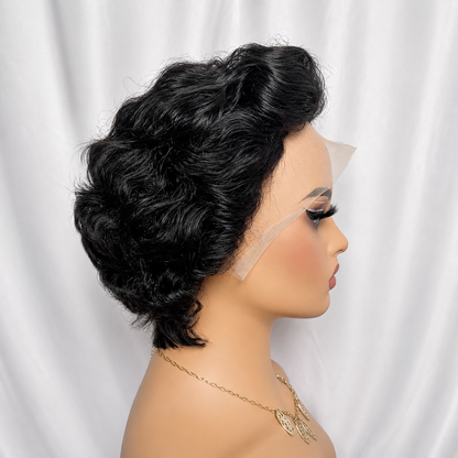 Ombre Pixie Cut Wig Human Hair Short 13×4 Lace Frontal Wig 6 Inch