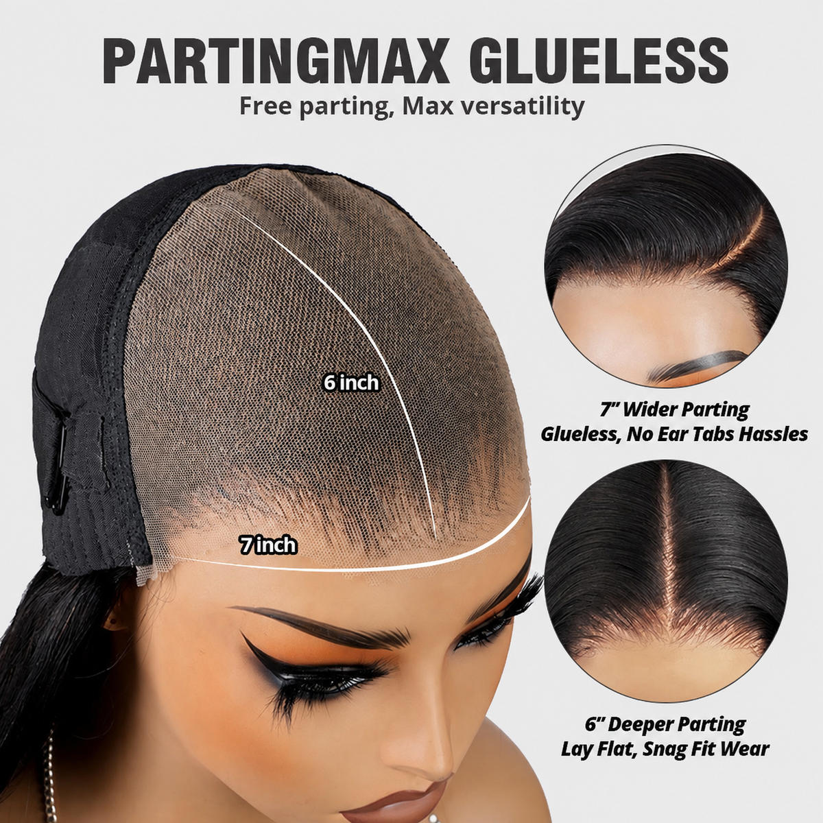 7x6 Glueless body Wave Wig Human Hair Wig wear and go