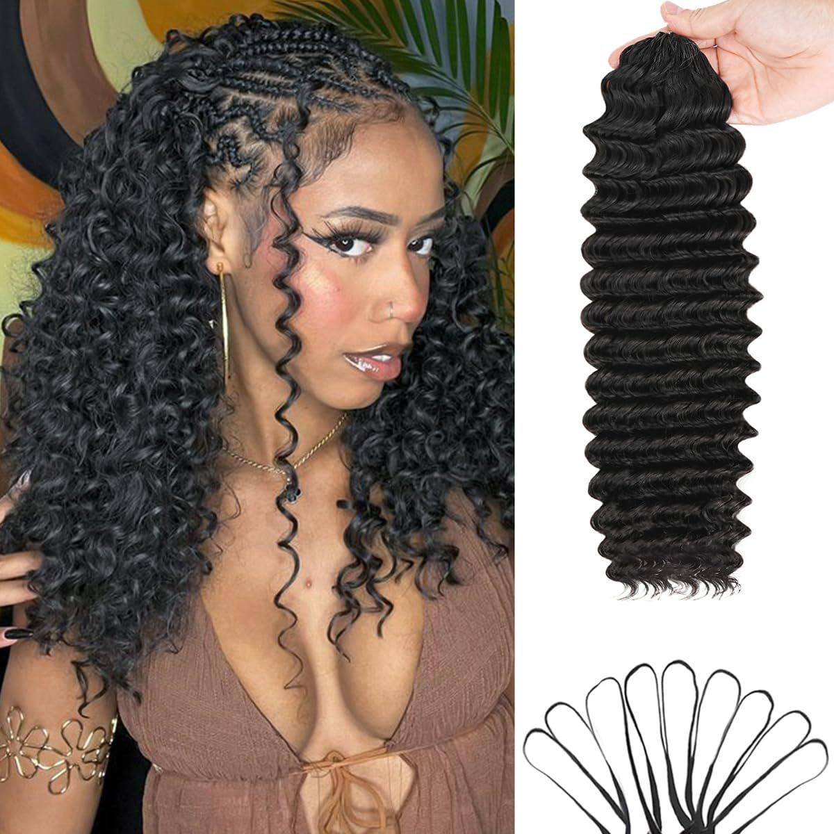 Deep Wave Curly Crochet Human Hair Miracle Knots 50g/pack