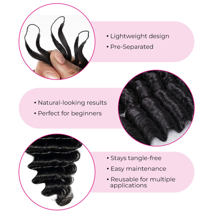 Deep Wave Curly Crochet Human Hair Miracle Knots 50g/pack