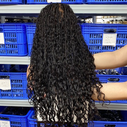 Full Lace Boho Braids  Wigs Human Hair