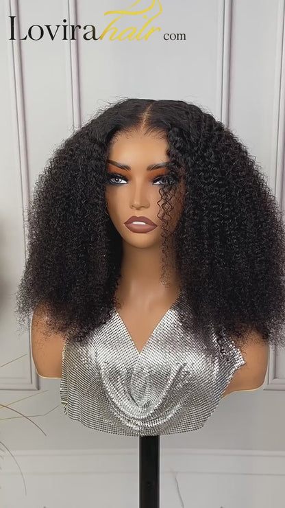 5x5 Glueless Kinky Curly Wig Human Hair Wig Wear And Go