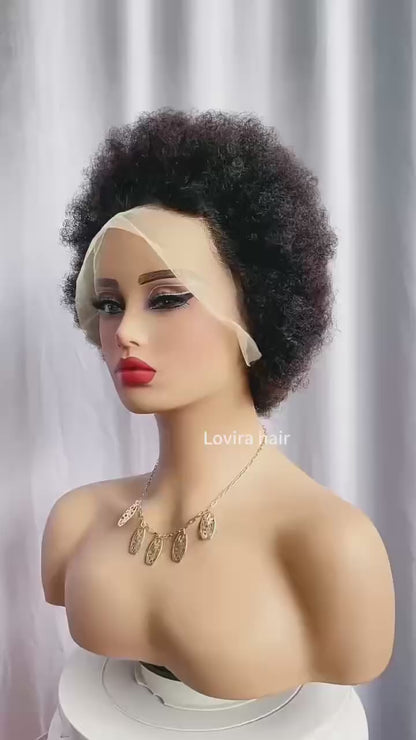 Afro Curly Wig Short Wigs 13x4