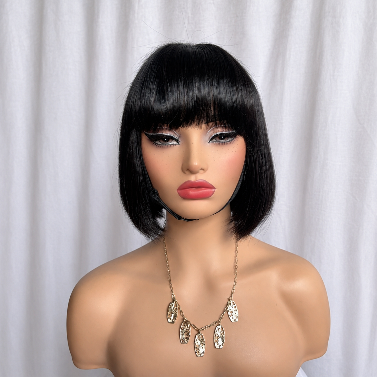 2x4 Lace Straight Bob Wig Human Hair With Bangs