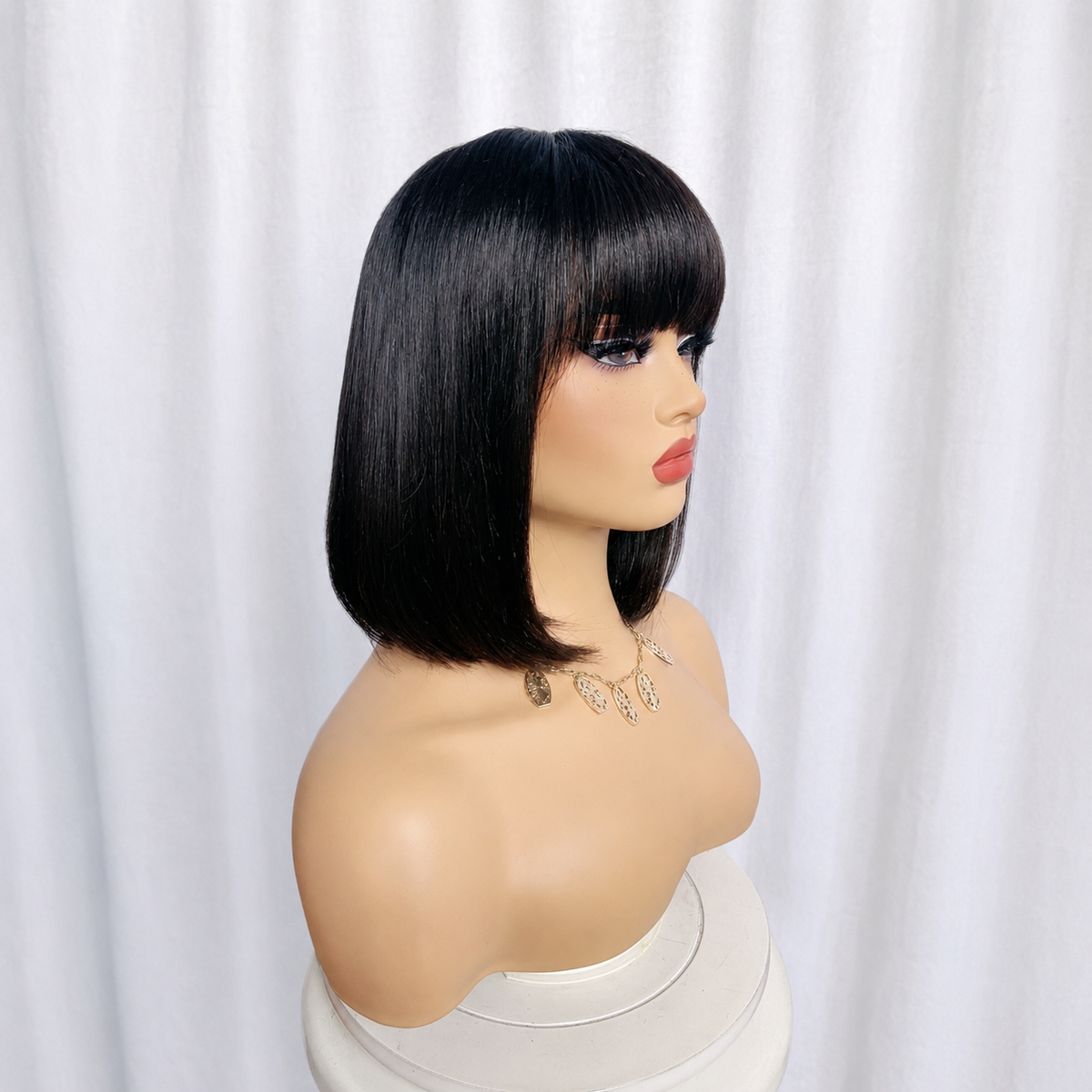 2x4 Lace Straight Bob Wig Human Hair With Bangs