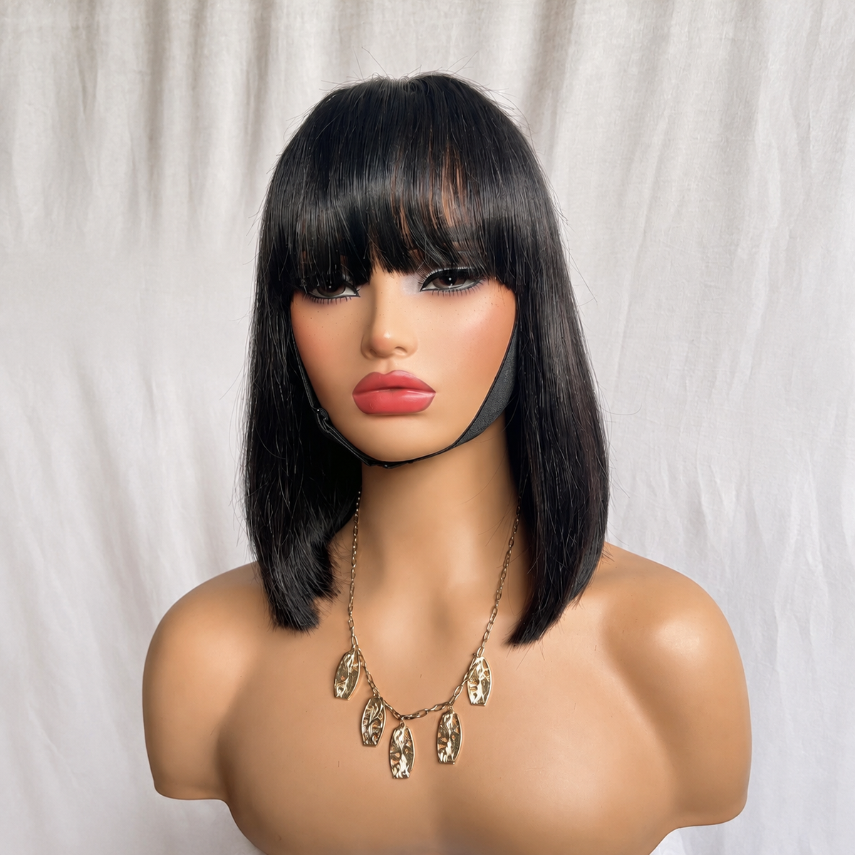 2x4 Lace Straight Bob Wig Human Hair With Bangs